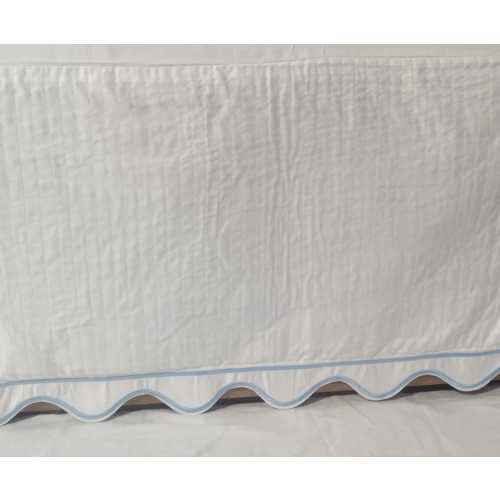 Embroidered Scalloped and Border Embroidery Quilted Crib Skirt, 100% Cotton Sateen