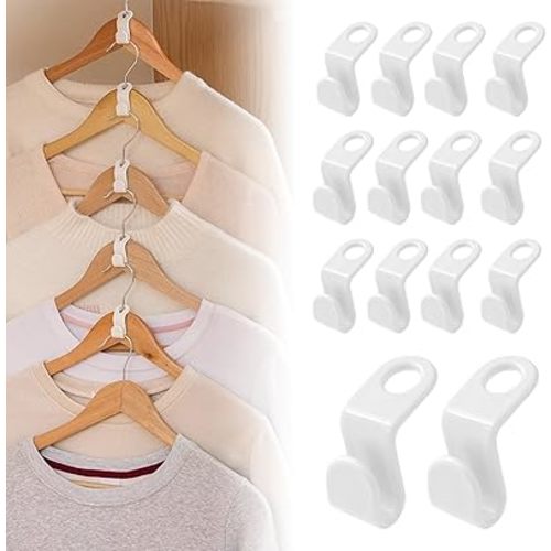 Hanger Connector Hooks,50 Pcs Space Saving Hangers for Clothes,Clothes Connector Hooks, Hanger Organizer Space Saver,Hanger Extender Hooks