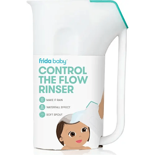 FridaBaby Control The Flow Rinser|Bath Time Rinse Cup with Easy Grip Handle and Removable Rain Shower