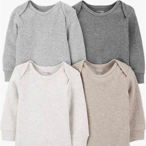 Simple Joys by Carter's Baby 4-pack Soft Thermal Long Sleeve Bodysuits