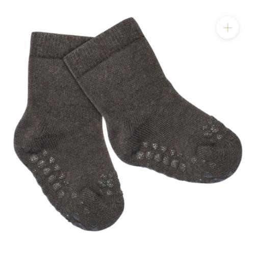 Non slip Grip Socks Organic terry cotton - Chocolate