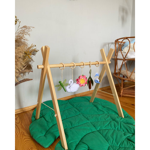 Montessori Baby Gym Toys – Water World Felt Mobile, Felt Swan, Dragonfly, Fish, Lotus