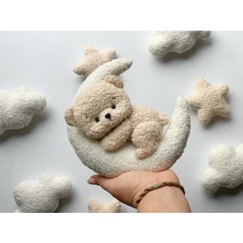 Boucle Bear Nursery Wall Decor: Handmade Neutral Baby Room Art