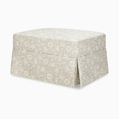 Namesake Morris & Co. x Namesake Crawford Gliding Ottoman - Mallow In Ash Performance Eco-Weave