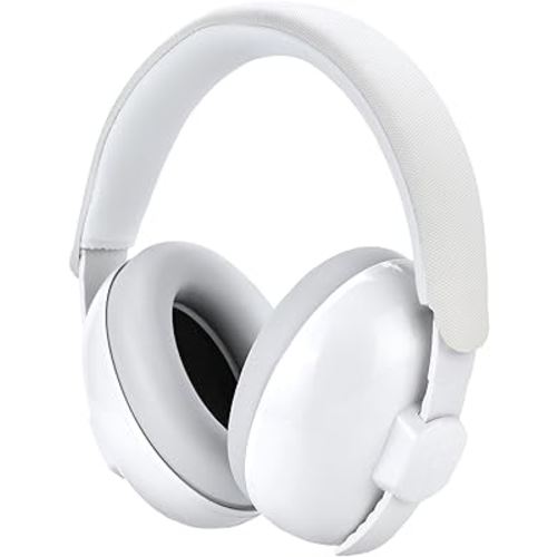 HZ002 Baby Ear Protection, Noise Cancelling Headphones for Babies and Toddler 3 Months up to 24 Months, Baby Earmuffs for Fireworks, Sleeping, Concerts, Plane - White