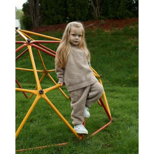 Fuzzy Boxy Lounge Pants, Taupe - 7AM Enfant | Maisonette