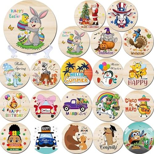 3D Pink Baby Monthly Milestone Cards | My First Holiday Sign | 1-12 Months Newborn Announcement Cards Girls Wooden Circles Discs for Welcome Newborn Baby Shower Photo Props (Baby Milestone Signs)