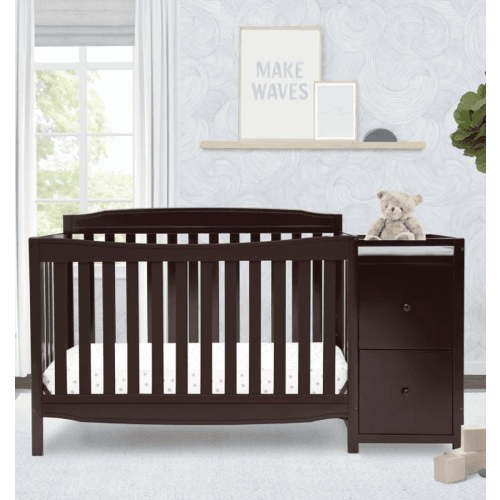 Delta Children Mason Convertible 6-in-1 Baby Crib and Changer, Dark Chocolate