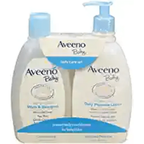 Aveeno Baby Gentle Moisturizing Daily Care Set, Natural Oat Extract, Natural Colloidal Oatmeal, 2 Items