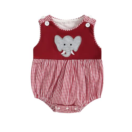 Aiwpstoin Newborn Baby Boy Football Bubble Romper University Sports Fan Sleeveless Plaid Bodysuit Overalls Clothes