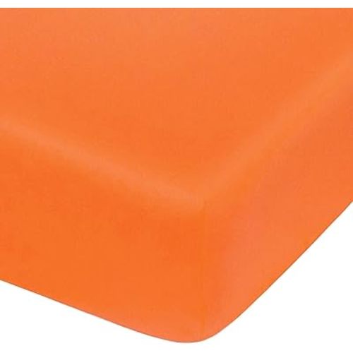 NTBAY 100% Brushed Microfiber Fitted Crib Sheet, Super Soft and Cozy 28x52 Crib Sheet for Standard Crib and Toddler Mattresses, Boys, Girls, Unisex, Orange, 28x52 Inches