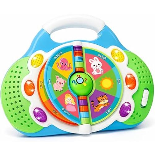 Learning Toys for 1 2 3 Year Old Boys Girls, Musical Alphabet Flip Toys with Sound and Light, Educational Toys for Toddlers, Christmas Birthday Gift for Baby
