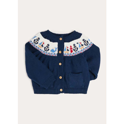 Nautical Fair Isle Cardigan in Navy (6mths-6yrs)