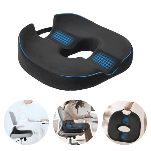 Donut Pillow Coccyx Seat Cushion – Memory Foam Chair Pad for Sciatica, Prostate, Pelvic Floor, Pressure Sores, Pregnancy, Perineal Surgery & Postpartum Recovery Pain Relief