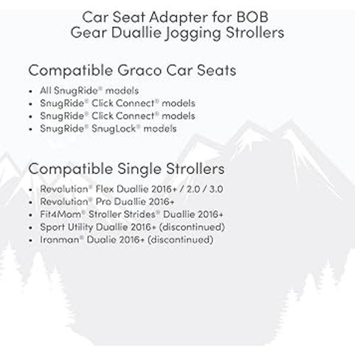 BOB Gear Duallie Jogging Stroller Infant Car Seats Adapter for Graco Branded Car Seats, 31.5x15.5x4.6 Inch (Pack of 1)