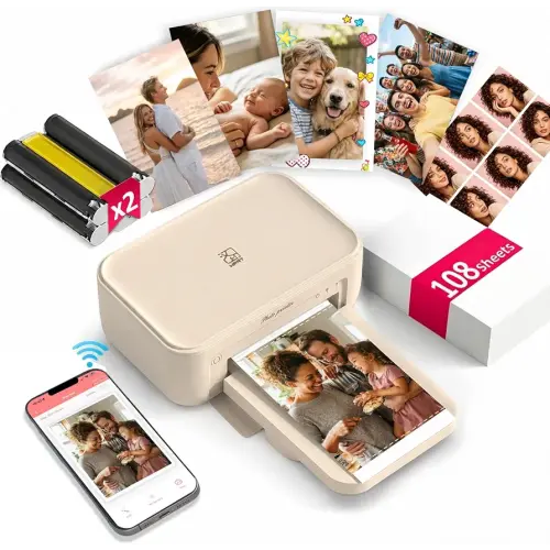 iDPRT 4x6 Photo Printer, CP4100 Phone Printer 108 Sheets & 2 Cartridges
