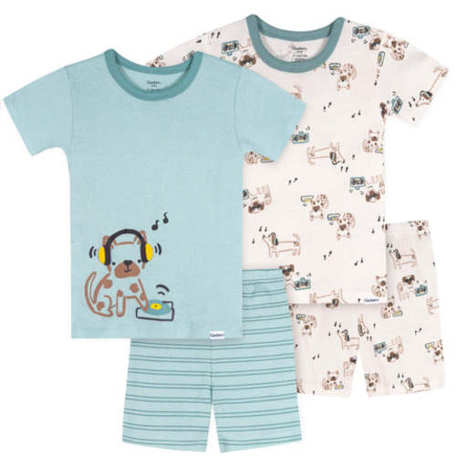4-Piece Infant & Toddler Boys Musical Dog Cotton Pajama Short Set