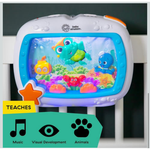 Baby Einstein Sea Dreams Soother Musical Crib Toy and Sound Machine, Newborn and up