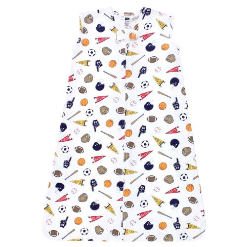 Hudson Baby Infant Boy Cotton Sleeveless Wearable Sleeping Bag, Sack, Blanket, Sports Fan, 6-12 Months