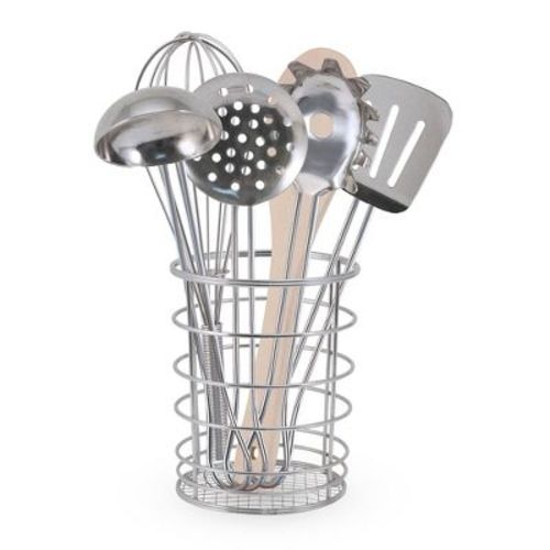 Melissa & Doug Stir and Serve Cooking Utensils (7pc) - Stainless Steel and Wood