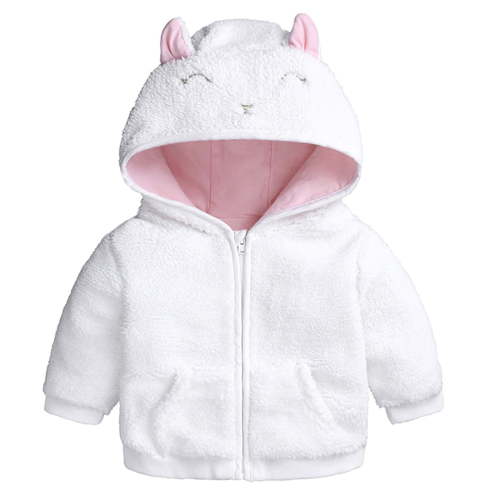 Bwdbhd Girl Jacket Toddler Long Sleeve Jacket Baby Winter Warm Coats Thick Outfit Outdoor Clothes White,3-6 Months