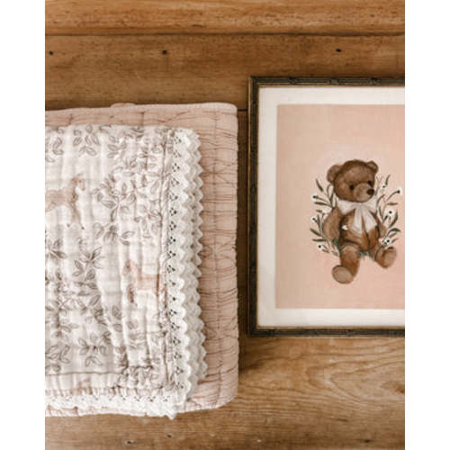 Solange Pilote Horse & Floral Gauze Blanket – blue daisy