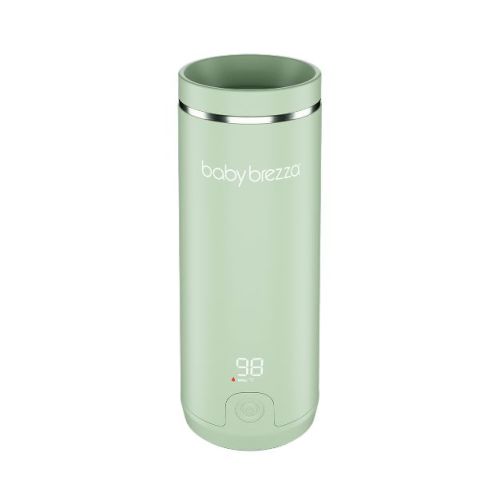 Baby Brezza Superfast Portable Bottle Warmer - Green: Digital Display, Warms Evenly, Automatic Shut-Off