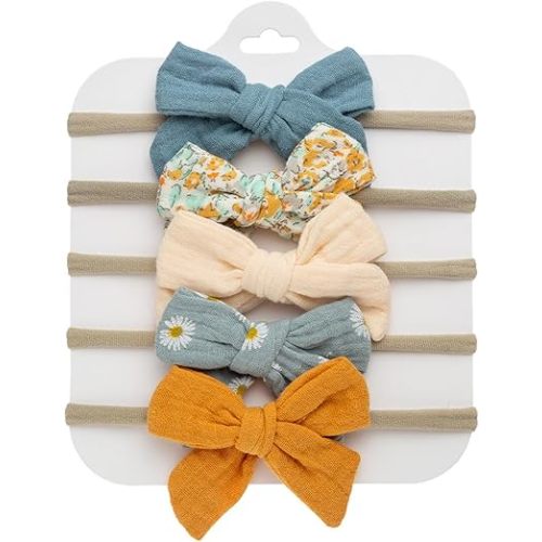 KIDOCHEESE® | 5 Pack Of Soft Stretchy Headbands