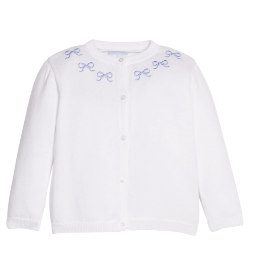 Embroidered Essential Cardigan - Blue Bows