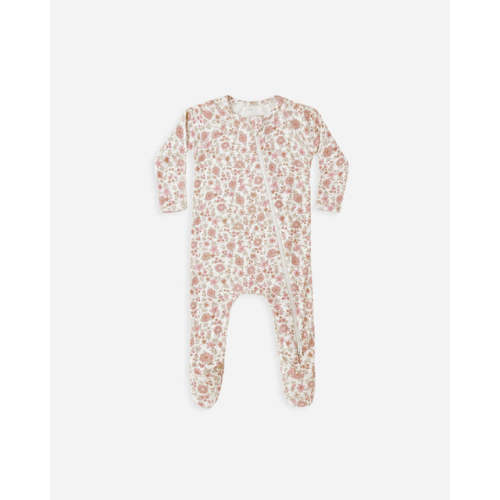 Bamboo Zip Footie || Bloom – Quincy Mae