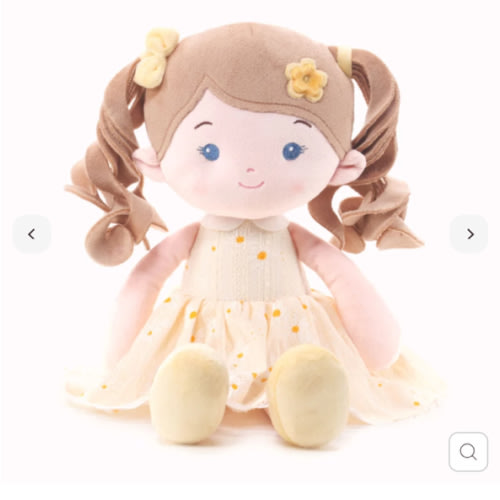 Leyadoll Personalized Baby Doll Gifts Plush Curly Girl Toys with Love 16" Yellow – Leya Doll