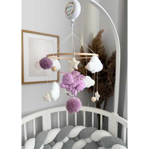 Purple Dragon Baby Mobile: Handmade Nursery Decor