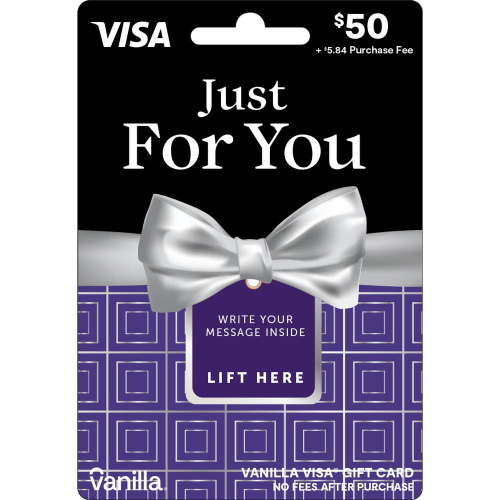 Vanilla® Visa® $50 Purple Bowtie Gift Card (Plus $5.84 purchase fee)