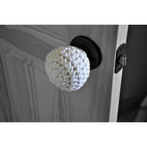 Padded Door Knob Cover Wall Protector Modern Design Crocheted Home Decor Custom Colors