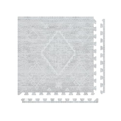 House of Noa Baby Play Mat – 4x6 Gray Ula – Set of 6 Tiles – Cushioned EVA Foam Play Mat for Floor, Soft Interlocking Baby Crawling Mats for Hard Floors