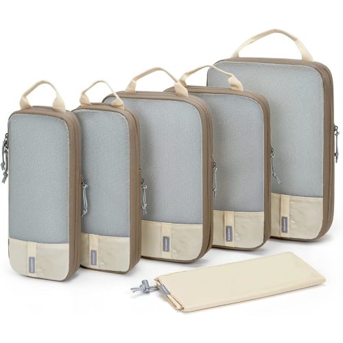 BAGSMART 6 Set /4 Set/2 Set Compression Packing Cubes for Travel, Lightweight Luggage Organizer Bags, Durable Space Saver Bags Travel Essentials