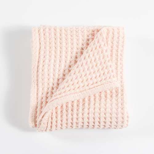 Waffle baby blanket - pale pink
