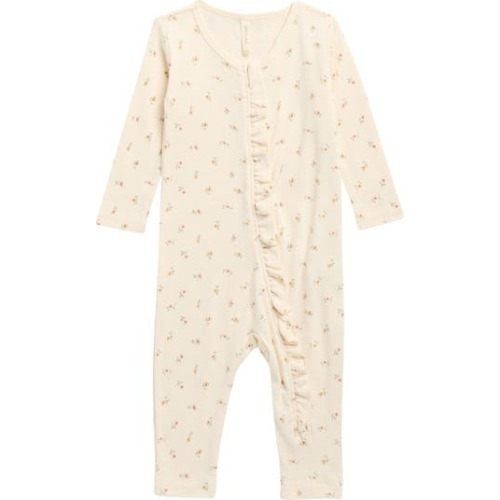 Petit Fleur Long Sleeve Organic Cotton Jumpsuit, Newborn