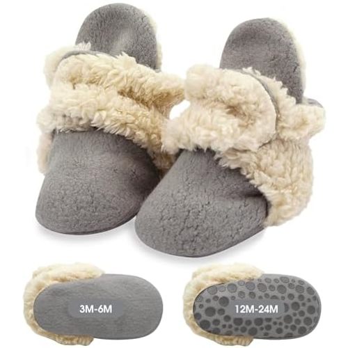 Zutano Unisex Fleece Baby Booties, Two Snap Closure, Newborn to 24 Months