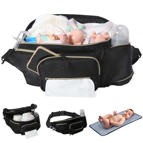 Small Diaper Bag Purse Fanny Pack Mini Baby Diaper Bags for Women Cross Body Portable Changing Pad Travel with Baby Must Haves