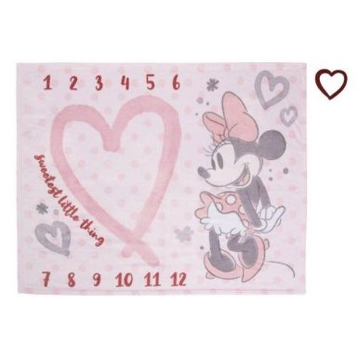 Disney Minnie Mouse Milestone Blanket: Microfiber, Double-Turned Hems, 50 x 40, Animals Theme