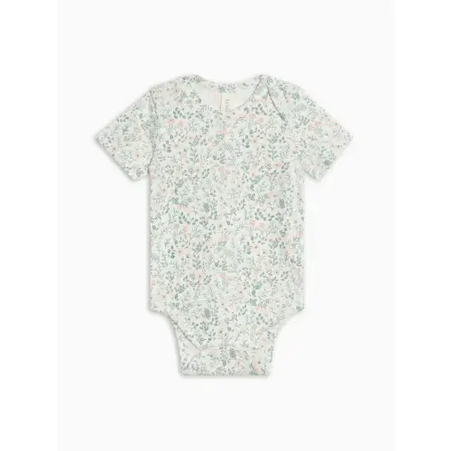 Colored Organics Afton Bodysuit (0-3M) - Merion Floral / Laguna + Shell