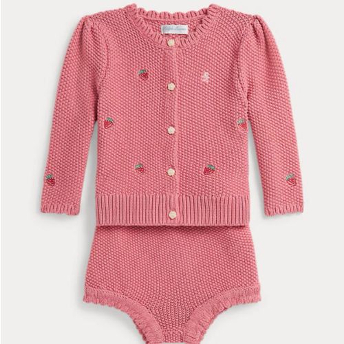 Strawberry Cotton Cardigan & Short