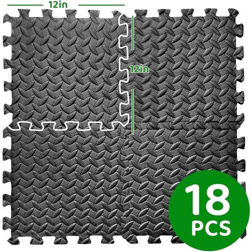 Interlocking 12" Foam Floor Mats 3ft x 6ft (18pc)