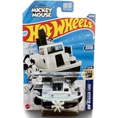 Amazon.com: Hot Wheels Steamboat William [Black & White], Screen Time 10/10, 166/250, 1:64 Scale Diecast Car : Toys & Games
