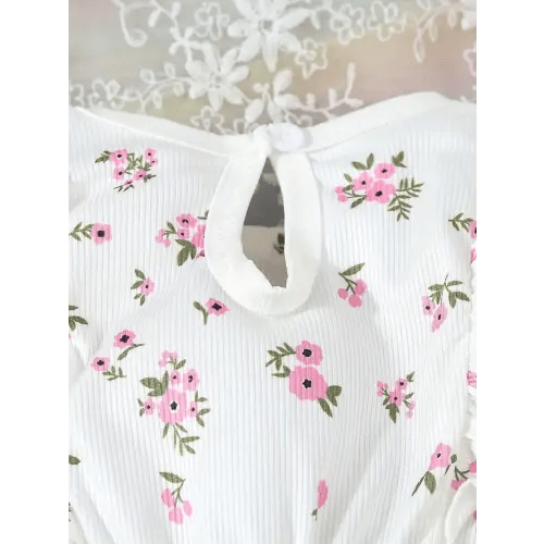 2pcs rompers cute short sleeve smock dresses bow - Temu