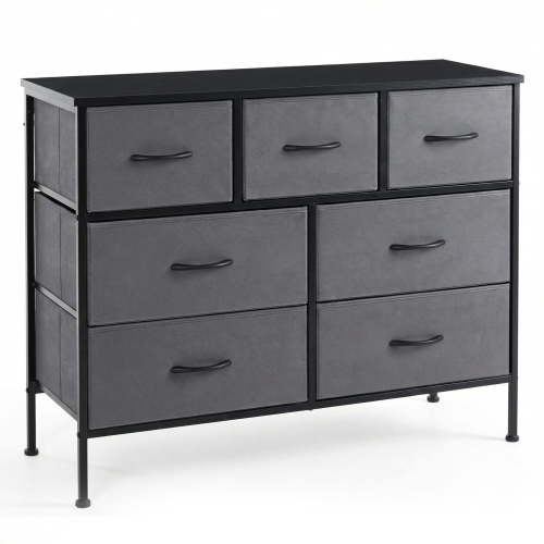 Alvantor Tall Dresser Fabric Storage Tower ,Wooden Top for Kid Room, Closet, Entryway, Nursery