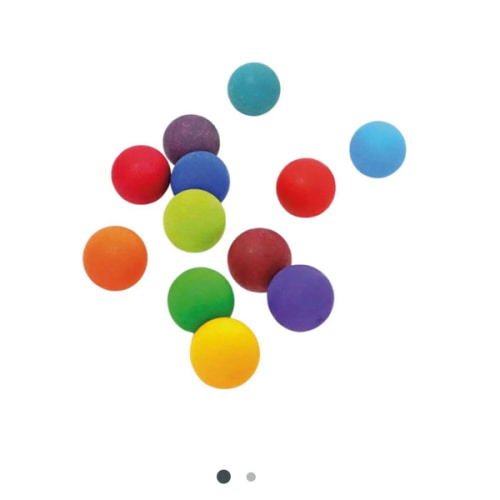 Small Wooden Rainbow Balls | Set of 12
