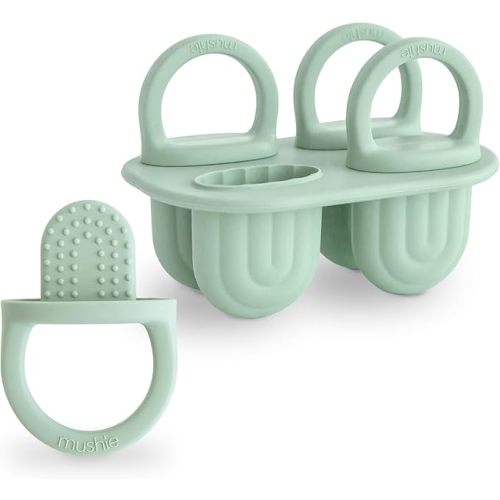 mushie Toddler Ice Pop Tray (Cambridge Blue) | 4 Pieces x 1 oz | BPA Free