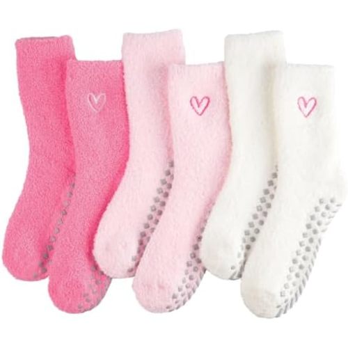 Fuzzy Socks for Women with Grips 3 Pairs Slipper Socks Warm Gifts